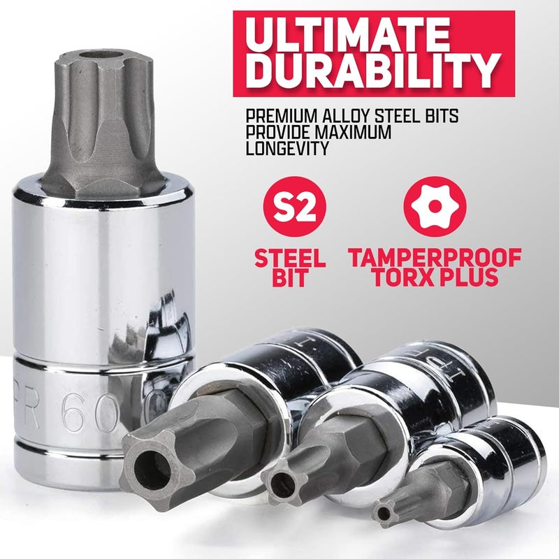 Neiko 10085A 12-Piece Tamperproof Torx Plus Bit Socket Set with High Impact ABS Case - Image 4