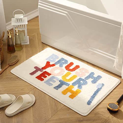 DBJOY 2pcs Bathroom Rugs Sets Funn Small 16"*24" Cute Letter Bath Rugs Modern Microfiber Mats Absorbent Non-Slip - Image 3
