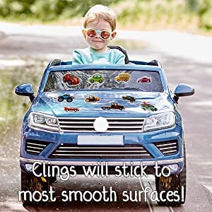 JesPlay Cars Trucks & Construction Gel Window Clings for Kids - Window Stickers for Toddlers  Monster Truck Gel Clings  Window Decals Kids Jelly Reusable Sticker - Car Plane Airplane Activities (Jesplay USA) - Image 4