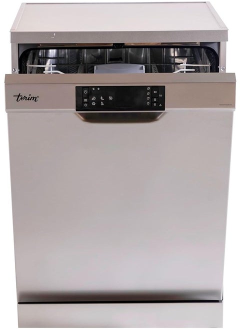 Terim 60 Cm Freestanding Dishwasher With 15 Place Settings Quick Clean & Turbo Drying Function Delay Timer & Half Load Option Made In Turkey Silver Terdw1506Vs 1 Year Warranty