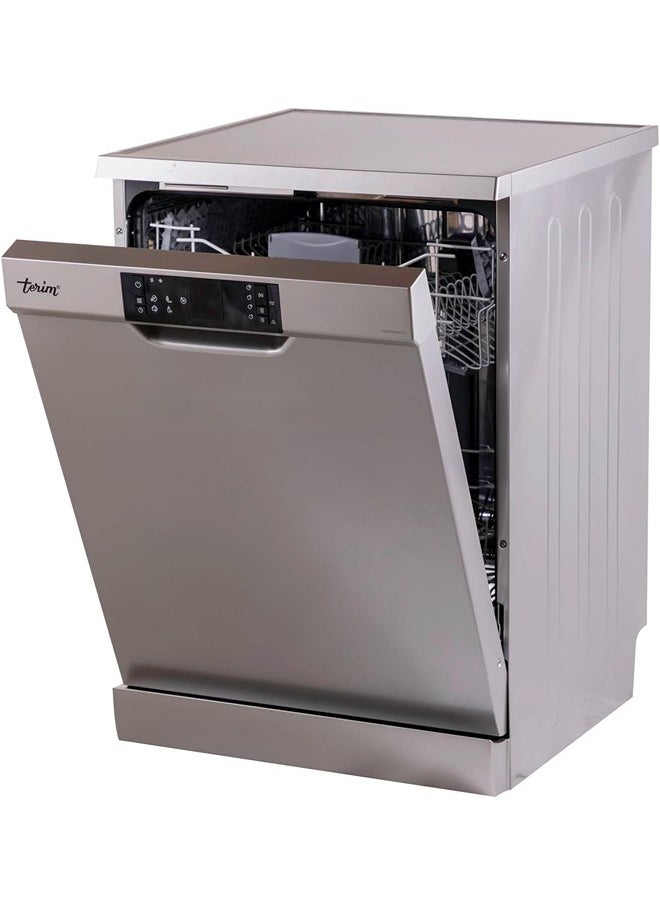 terim - Terim 60 Cm Freestanding Dishwasher With 15 Place Settings Quick Clean & Turbo Drying Function Delay Timer & Half Load Option Made In Turkey Silver Terdw1506Vs 1 Year Warranty - Image 1