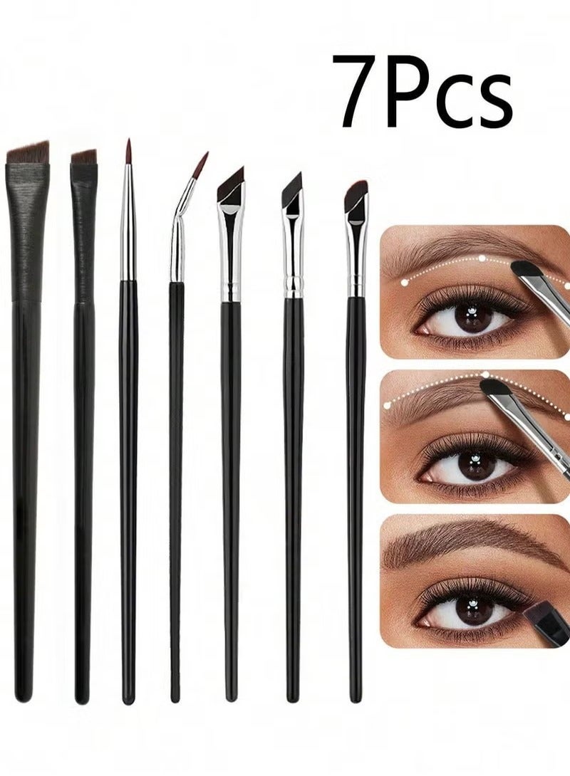 Hicomony 7pcs Eyeliner Brush Eyebrow Brush Set,Fine Angled Ultra thin Precision Makeup Brushes, Precision Gel Eye Liner - Image 1