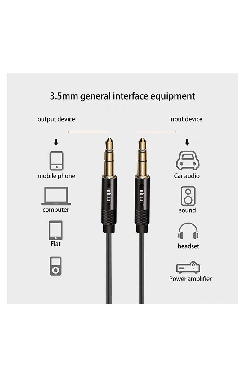 Earldom ET-AUX10 3.5mm AUX Cable – 2m Stereo Audio Cable for Mobile, Car, and Speaker - Image 2
