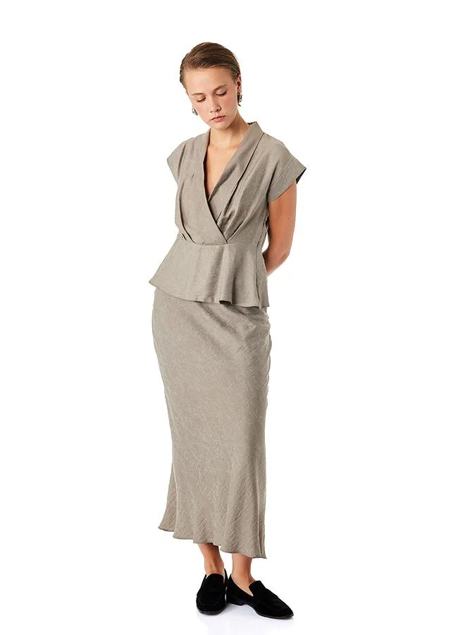 كوتون Wrap Peplum Blouse