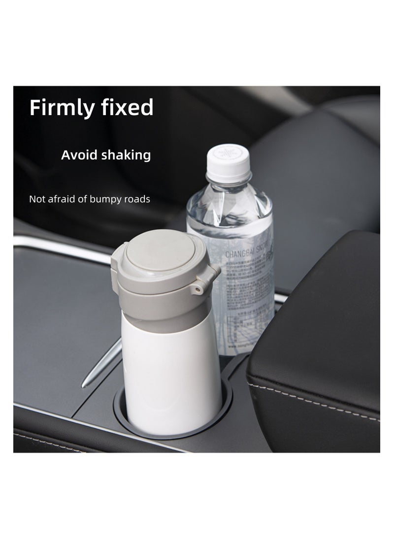 نوفولان حامل أكواب مركزي للسيارة متوافق مع طراز Tesla 3/Y، حامل أكواب مضاد للانزلاق، مادة TPE، مقاوم للماء وسهل التنظيف، مستقر وآمن، تصميم مصبوب ثلاثي الأبعاد أصلي (أسود) - Image 2