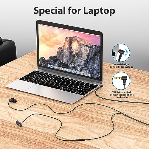 ASKUBSKU Wired Headphones Earphones for Laptop PC Chromebook Noise Isolating Ear Buds with 3.5mm Plug in Audio Jack Microphone HiFi Stereo Clear Call Volume Control for Kindle Fire Switch MP3 Android School - Image 2