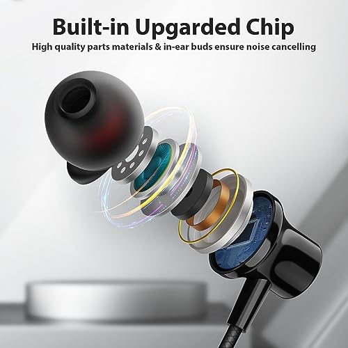 ASKUBSKU Wired Headphones Earphones for Laptop PC Chromebook Noise Isolating Ear Buds with 3.5mm Plug in Audio Jack Microphone HiFi Stereo Clear Call Volume Control for Kindle Fire Switch MP3 Android School - Image 5