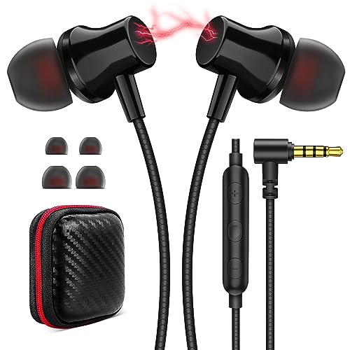 ASKUBSKU Wired Headphones Earphones for Laptop PC Chromebook Noise Isolating Ear Buds with 3.5mm Plug in Audio Jack Microphone HiFi Stereo Clear Call Volume Control for Kindle Fire Switch MP3 Android School - Image 1