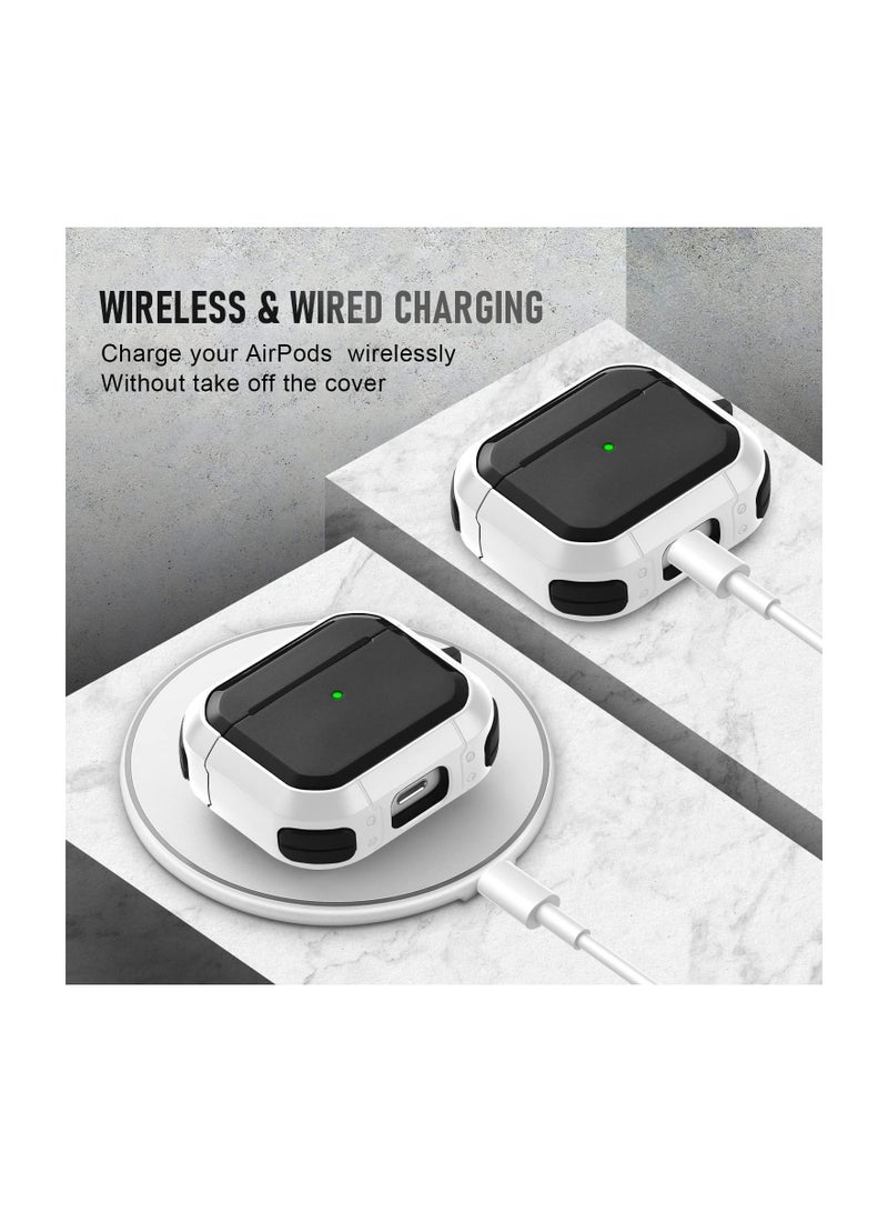 ELTRAZONE AirPods 3 Case Cover with Keychain Upgraded Armor Shockproof Hard-Shell Protective TPU Compatible for Apple Airpods 3rd Generation Case for Women Men Girls Boys (Front LED Visible) - Image 2