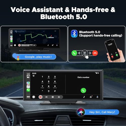 LAMTTO 9.26" Wireless Carplay and Android Auto with 2.5K Dash Cam, 1080P Backup Camera, Portable Touchscreen GPS Navigation for Car, Car Stereo Receiver with Bluetooth,AirPlay,AUX,FM,Googel,Siri - Image 5