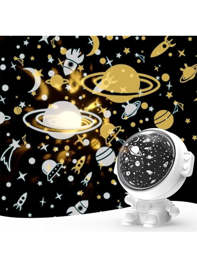 The Bros Astronaut Night Light for Kids, Kids Nightlight Space Star Projector 360 Degree Rotation with 4 Color Mode 3 Projections, Easter Birthday Gifts for Children Baby - Image 1
