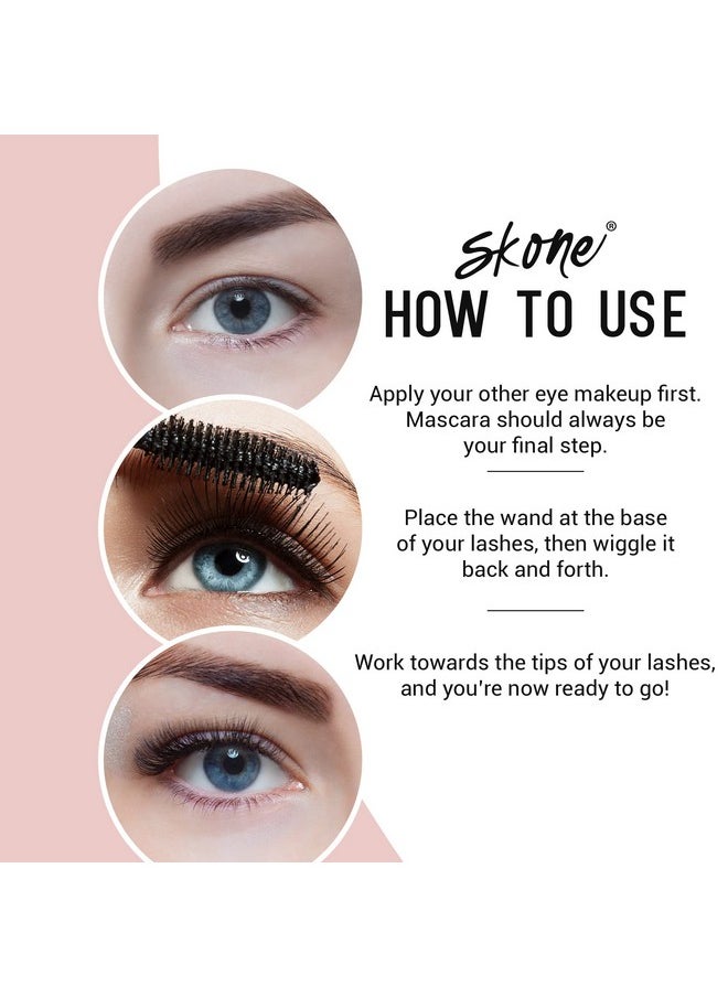 SKONE Cosmetics Insanely Intense Luxe Waterproof Mascarathickening & Lengthening Mascara To Achieve Lash Lift Falsies Qualitysmudge Proof Lashes Volumizing Mascarawaterproof Mascara Black, 0.34 Oz  - Image 5