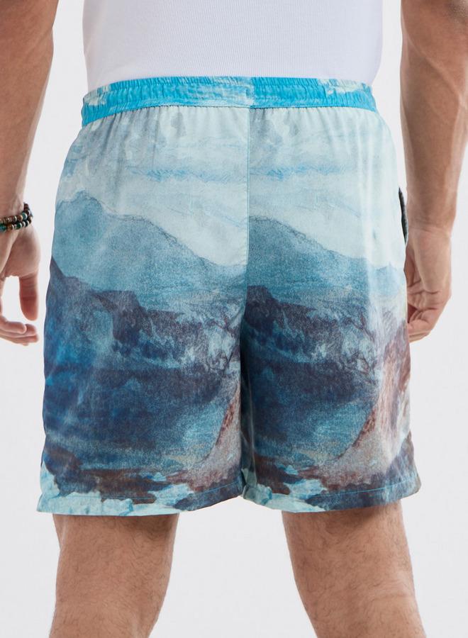 سبلاش فيڤ شورت برباط إغلاق وجيوب وطبعات جرافيك - Image 3