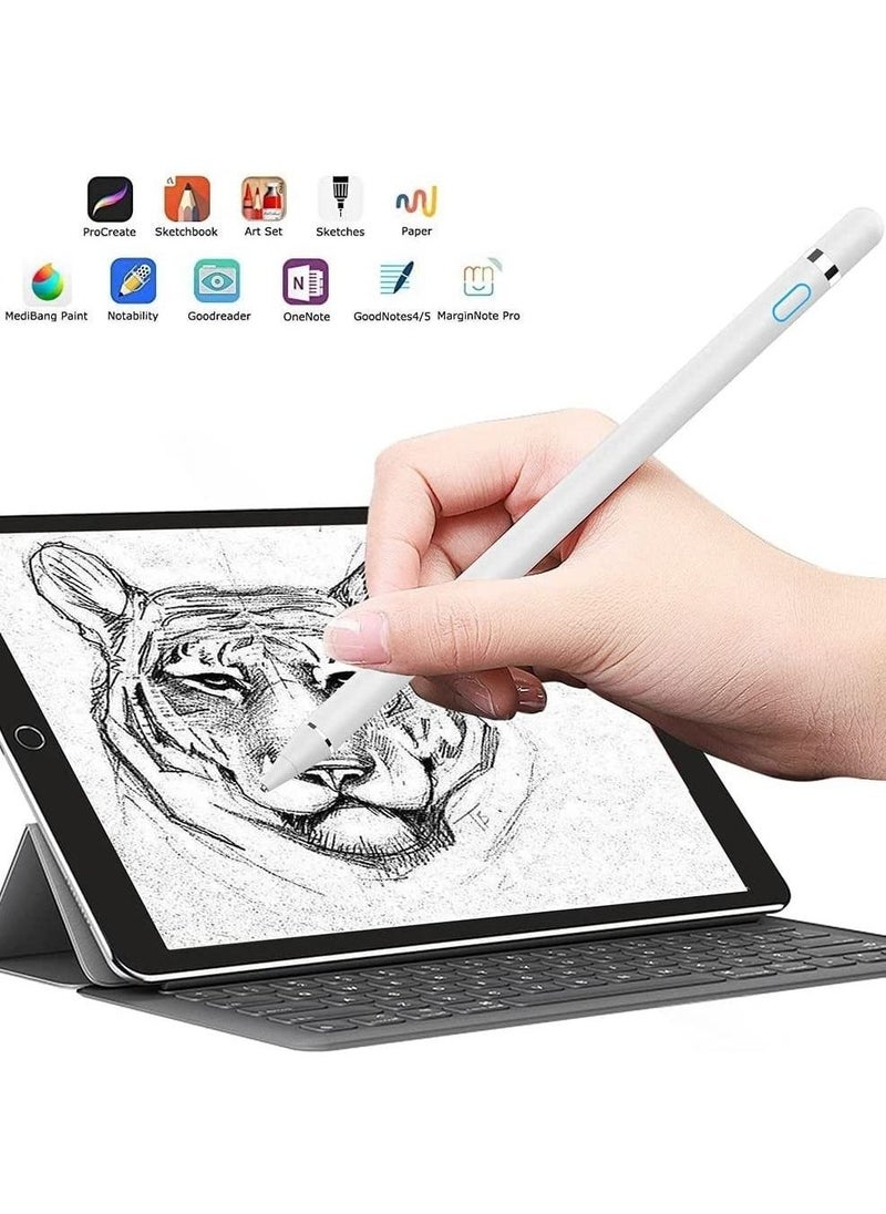 Stylus Pen for tablet, Touch Screen Pencil: Compatible with iOS, Android Microsoft Tablets, Phone, Drawing, Handwriting and Games - Fine Point Digital Capacitive Drawing Pencil no palm rejection