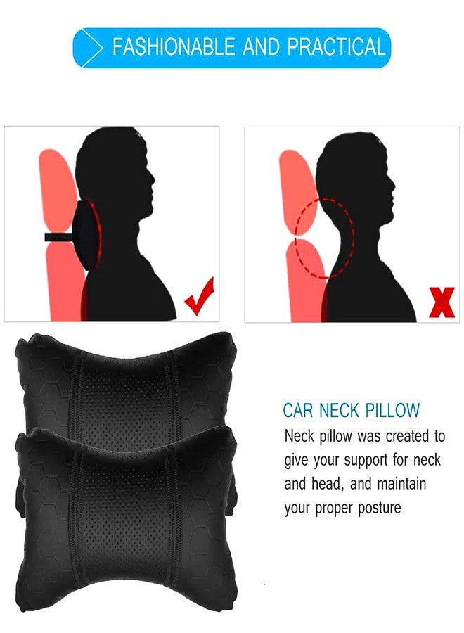 PulGos Black Leathertte Material Neck Rest Cushion in Football Design for Car_1072 - Image 5