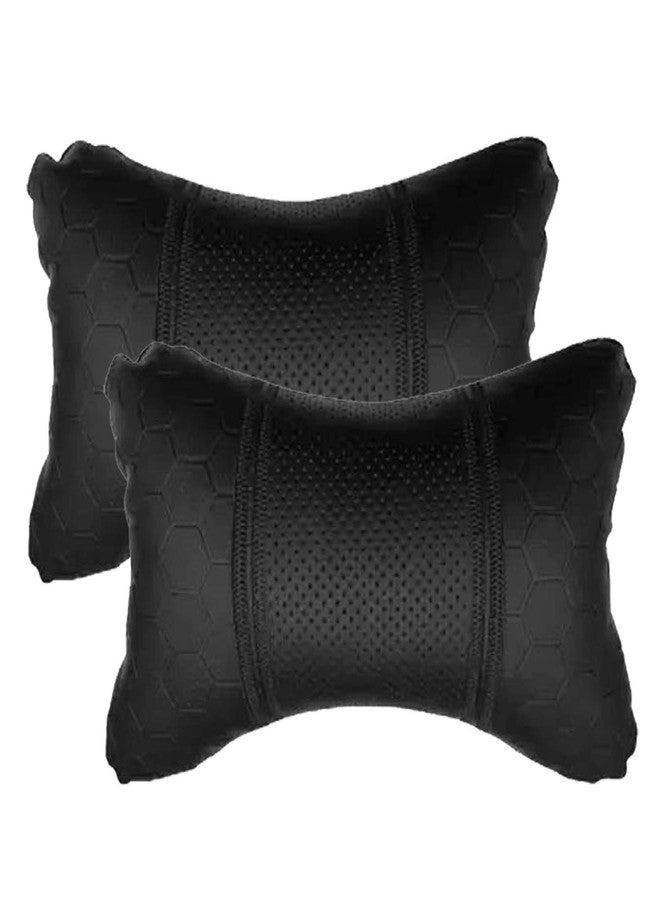 PulGos Black Leathertte Material Neck Rest Cushion in Football Design for Car_1072 - Image 2