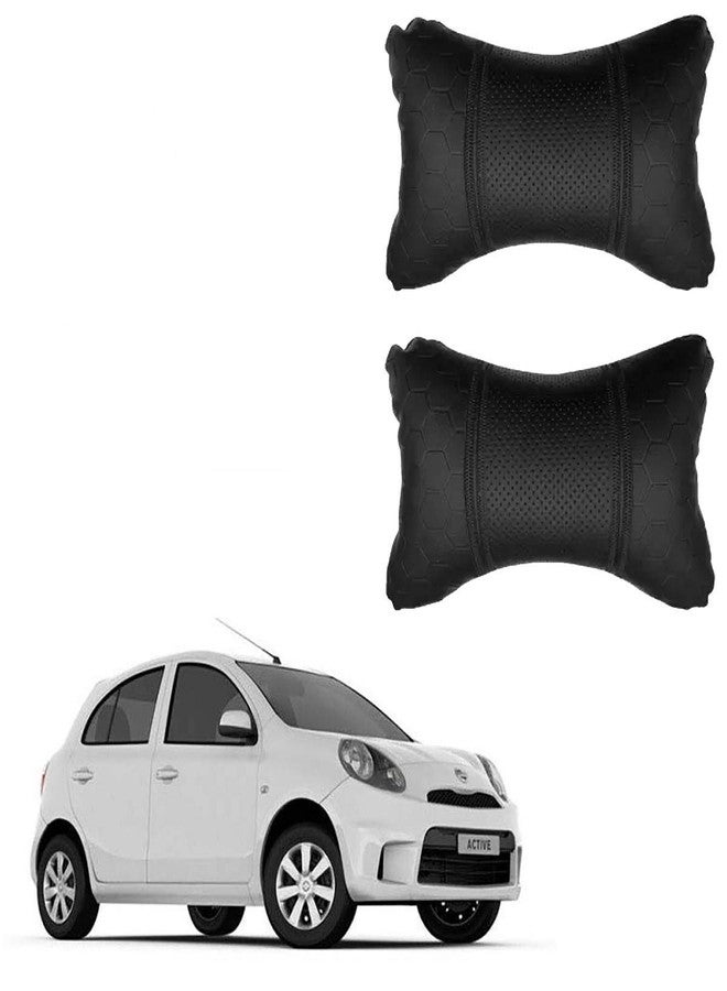PulGos Black Leathertte Material Neck Rest Cushion in Football Design for Car_1072 - Image 1