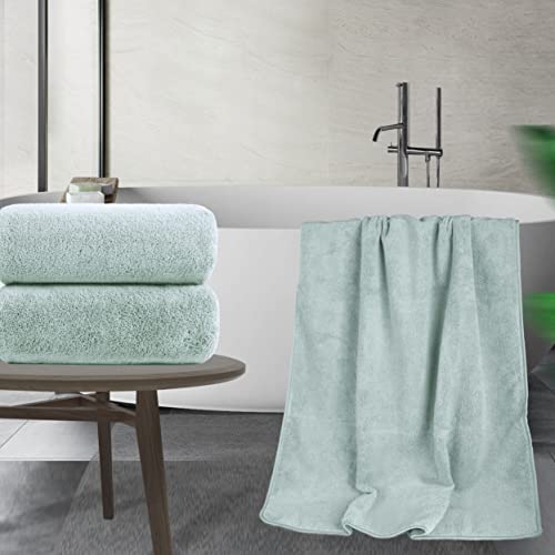 POLYTE Quick Dry Lint Free Microfiber Bath Sheet, 35 x 70 in, Pack of 2 (Green) - Image 5