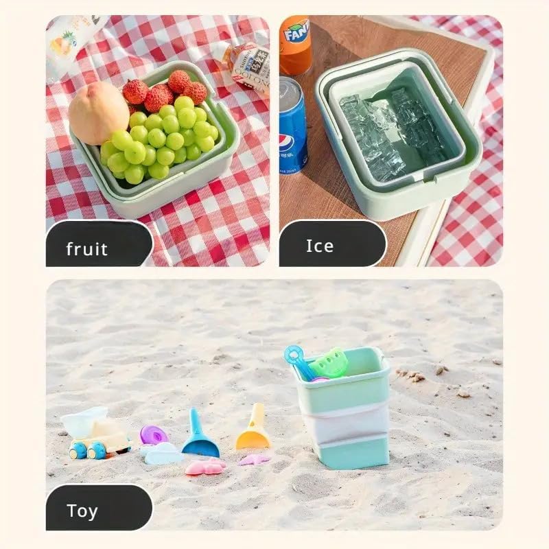 SUNBEET Silicone Collapsible Trash Can for CarMultiFunctional Portable Folding Waste Bin for TravelRoad Trips Camping Use Waste Collector Trash BinCar Tiny Space hidden Space Dust Bin - Image 4