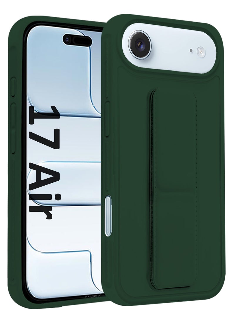 CATANES 3 Packs Premium PU Leather Case for iPhone 17 Air with Stand Function Shockproof and Anti Scratch Finger Grip with Two Privacy Screen Protector - Image 3