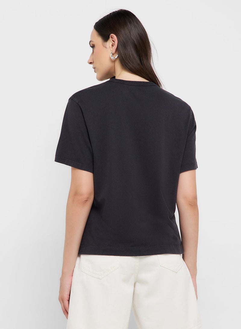 GUESS Short Sleeve Palm Print Washed T-Shirt - Image 2