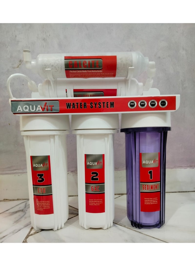 سول فلتر مياه أكوافيت 5 مراحل تايواني أصلي (تقفيل سول ووتر) - نظام تنقية كالسيت لضبط المعادن والقلوية - Image 2