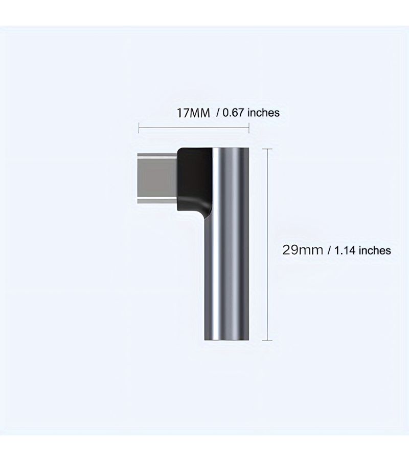 Gray Type C Earphone Adapter 3.5mm Jack Elbow With DAC Chip - Image 4