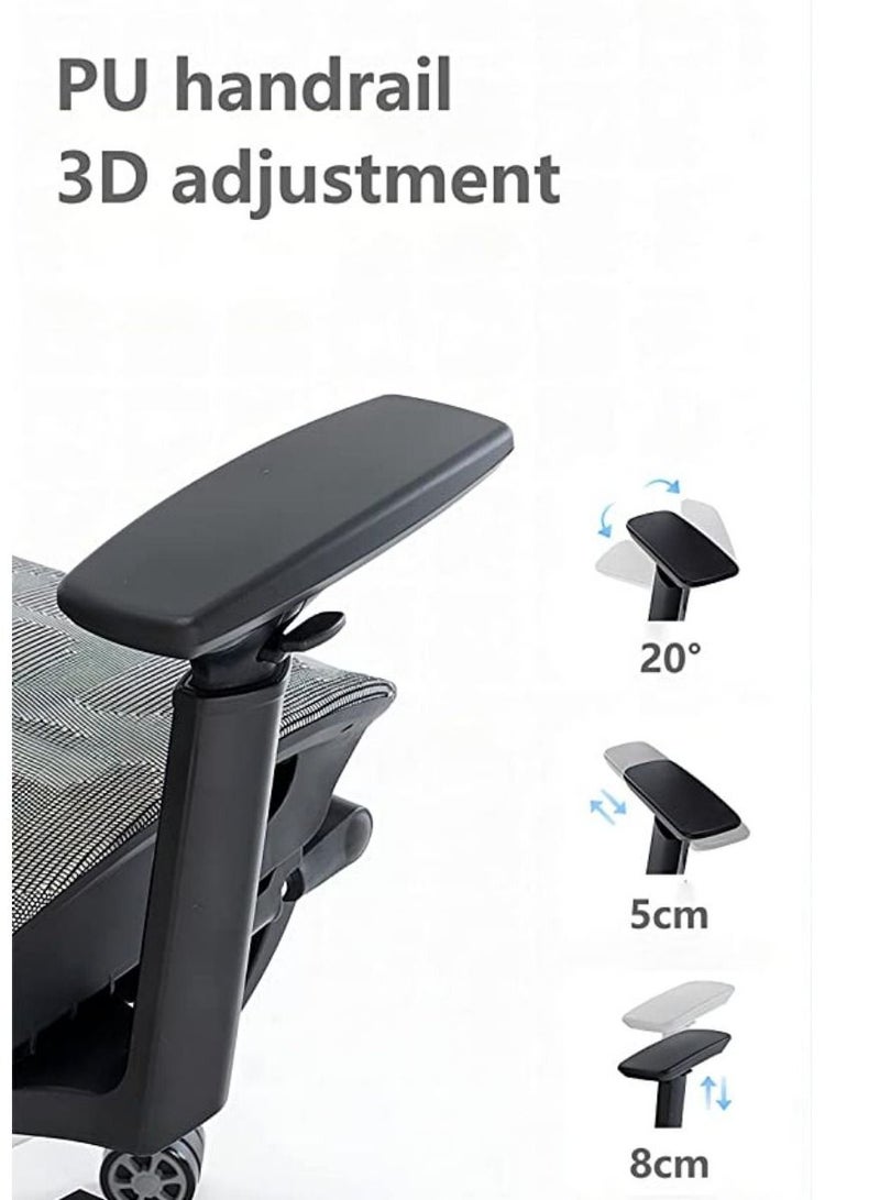 Cool Baby COOLBABY Ergonomic Office Chair Computer Desk And Chair Breathable Mesh High Back Breathable Mesh Cushion 3D Armrest Headrest And Dynamic Waist Support Grey - Image 4