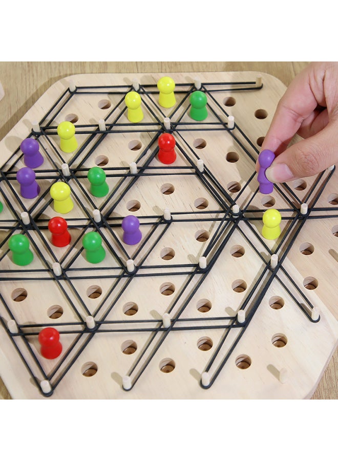 Rubber Band Chain Geometric Triangle Chess Children's Educational Toys Intelligence Development Primary School Students Teaching Aids Parent-child Interactive Games-Specification:[without Chessboard] Large Four-player Chain Triangle Chess - Image 5