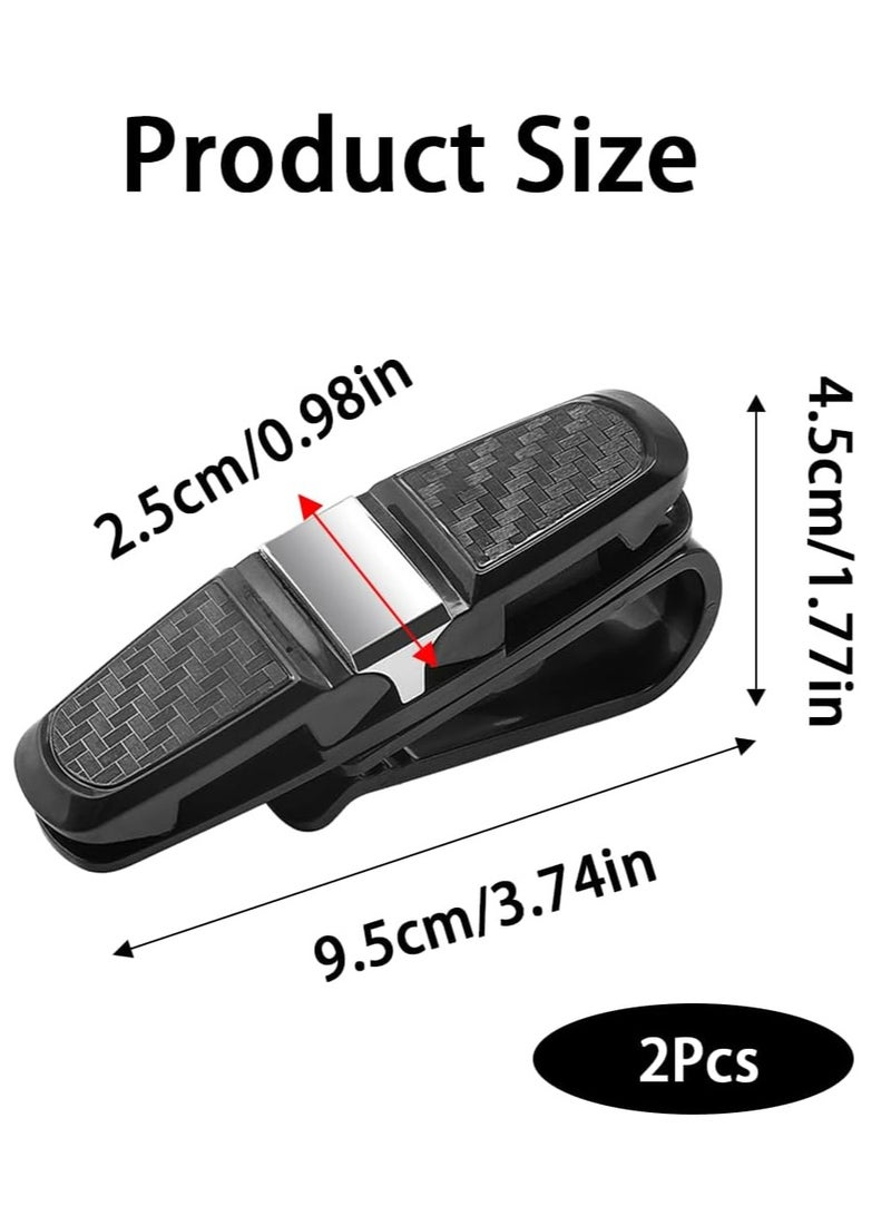 Loquat 2 Pcs Car Sun Visor Sunglasses Holder with 180° Rotation, Card Clip, and Vehicle Glasses Clips - Image 2