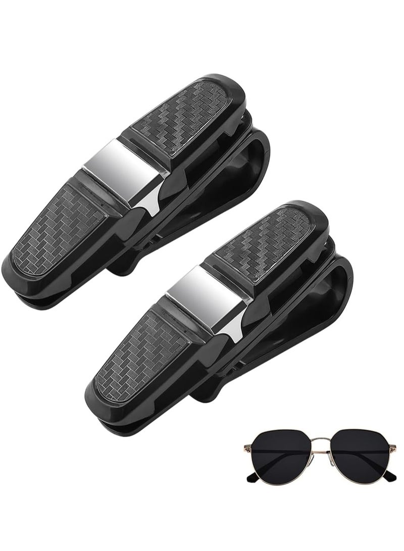 Loquat 2 Pcs Car Sun Visor Sunglasses Holder with 180° Rotation, Card Clip, and Vehicle Glasses Clips - Image 1