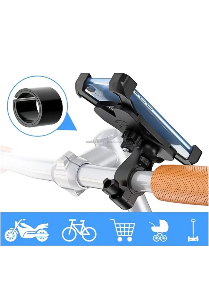 Earldom Universal 360° Rotating Shock-Absorbing Motorcycle & Bicycle Phone Holder, Adjustable Handlebar Mount with Secure Grip, Anti-Vibration Design, Flexible Viewing Angle, Black - Image 5
