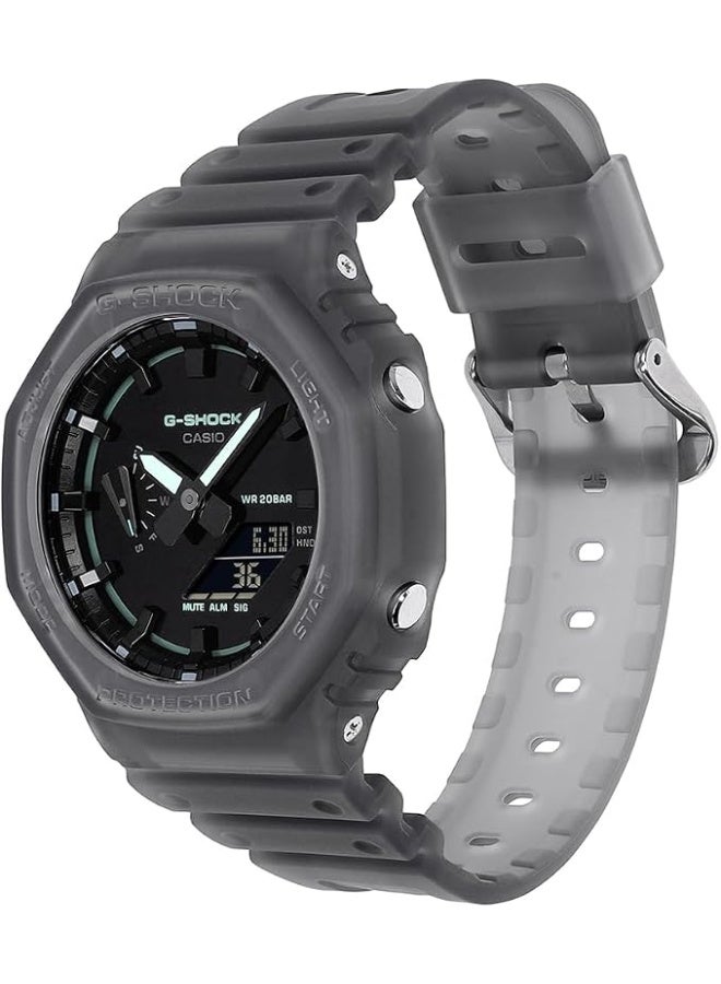 G-SHOCK CASIO G-SHOCK GA-2100K-1ADR Black Resin Band, Black Dial with Neon Accents, Carbon Core Guard, Shock Resistant, 200m Water Resistance, World Time, Stopwatch, Timer, LED Light - Image 2