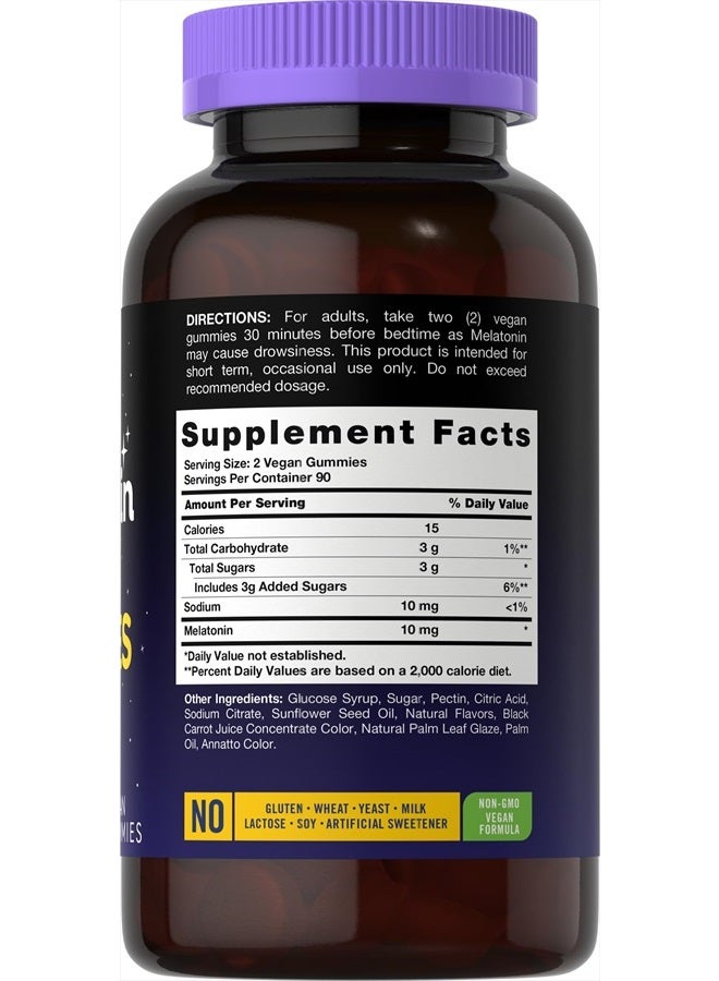 Carlyle جومي ميلاتونين 10 ملغ | 180 حبة | مساعدة للبالغين | نكهة التوت | مكمل نباتي، غير معدّل وراثيًا، خالي من الغلوتين - Image 2