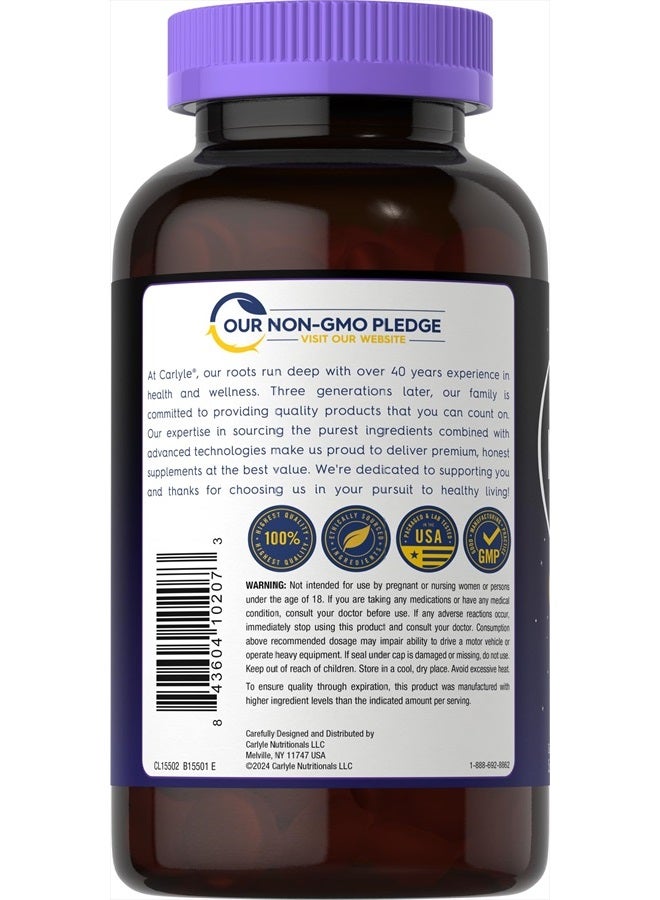 Carlyle جومي ميلاتونين 10 ملغ | 180 حبة | مساعدة للبالغين | نكهة التوت | مكمل نباتي، غير معدّل وراثيًا، خالي من الغلوتين - Image 3