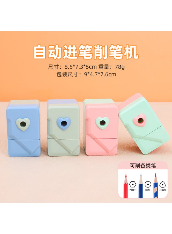 HELPS Creative Love Cartoon Pencil Sharpener For Primary School Students Hand Automatic Pencil Sharpener Stationery Macaron Color Pencil Sharpener - Image 1