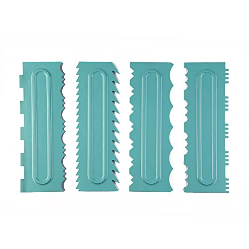 GA-DE gade Cake Decorative Tall Scraper for Icing - 10 inches (Design B, Pack 4), ABS Plastic - Image 1