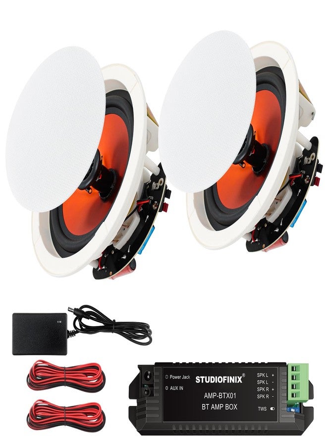 STUDIOFINIX 6.5" 600 Watts Bluetooth Ceiling Speakers Home Recessed Speaker System Suitable for Indoor,Kitchen,Home Theater,Bedroom,Office,Covered Patio（2 Speakers） - Image 1
