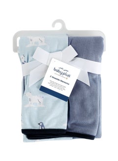 BABY PLUS Pack of 2 Premium Gender Neutral Baby Nursery Blankets For Newborn Boys And Girls - Blue  - Image 5