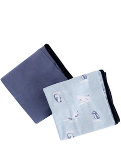 BABY PLUS Pack of 2 Premium Gender Neutral Baby Nursery Blankets For Newborn Boys And Girls - Blue  - Image 1