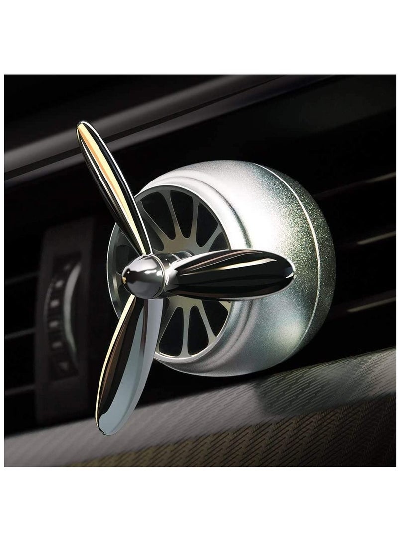 واي آند دي Car Air Fresheners Vent Clip Essential Oil Fragrance Diffuser Decoration Purifier Force I Spin Propeller Gift Silver - Image 3