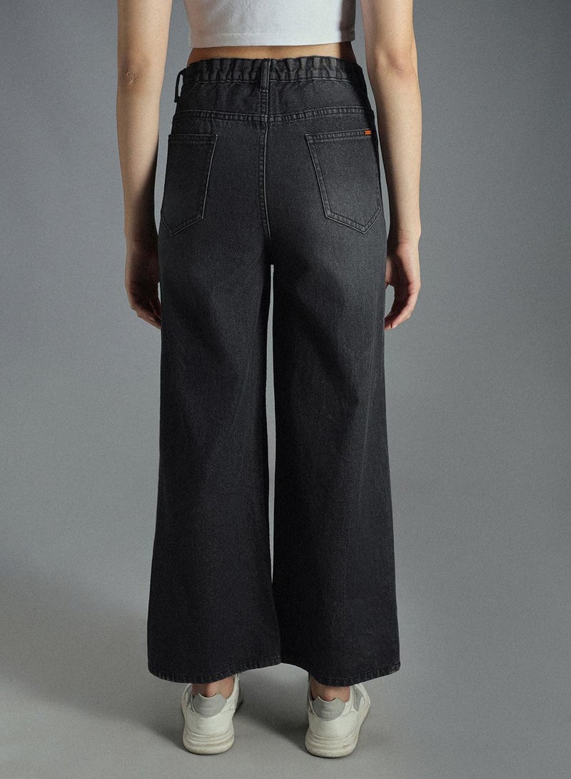 HIGH STAR Baggy Black Jeans for Women, High-Rise and Distressed Look  - Image 3
