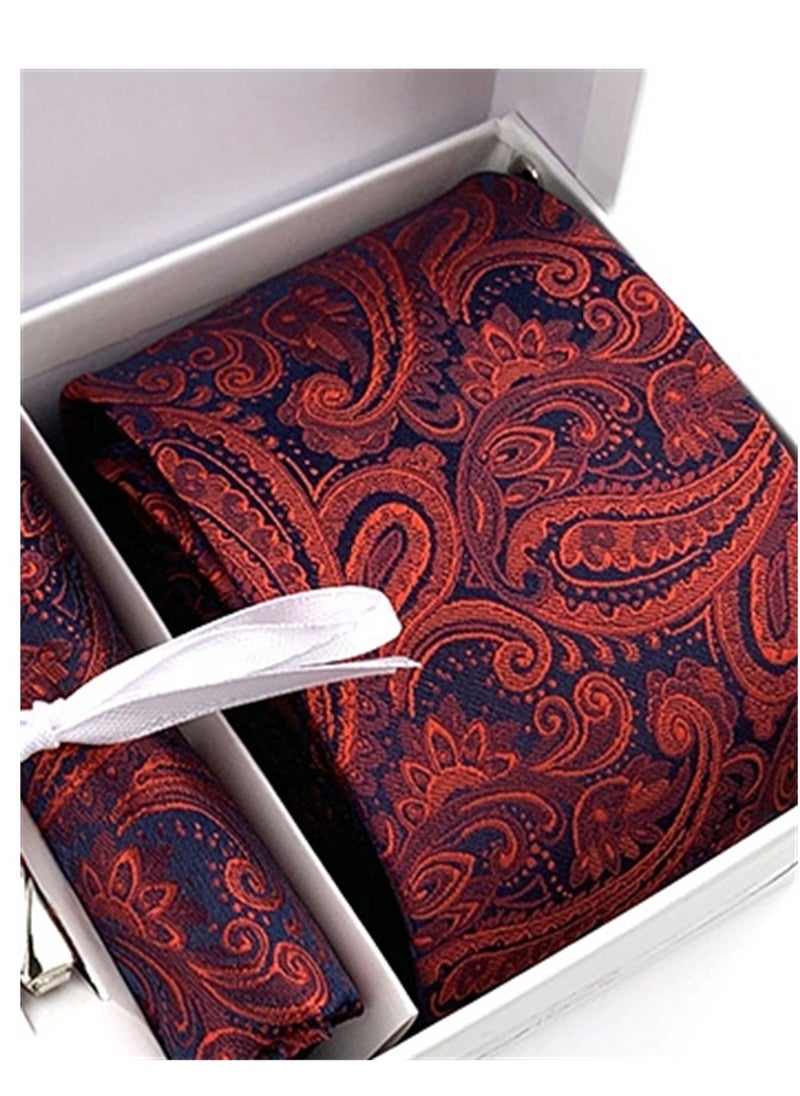 Generic 6 PCS Men's Premium Tie Gift Box Tie Pocket Square Fashionable Stylish Tie Clip Cufflinks Set  - Image 3