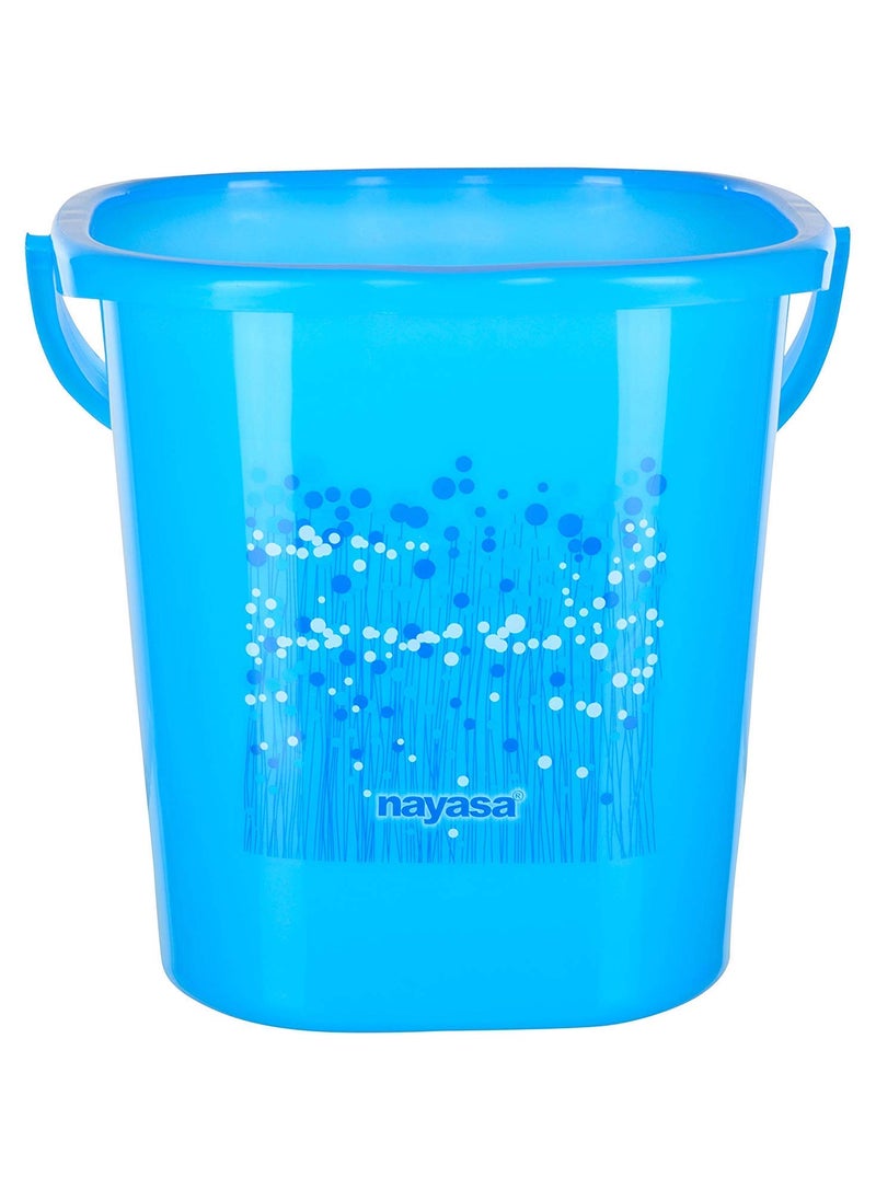 NAYASA Nayasa Funk Plastic Square Deluxe Bathroom Set Bucket 25 L+Mug 1.5 L+Stool (Blue) -3 Pcs  - Image 2