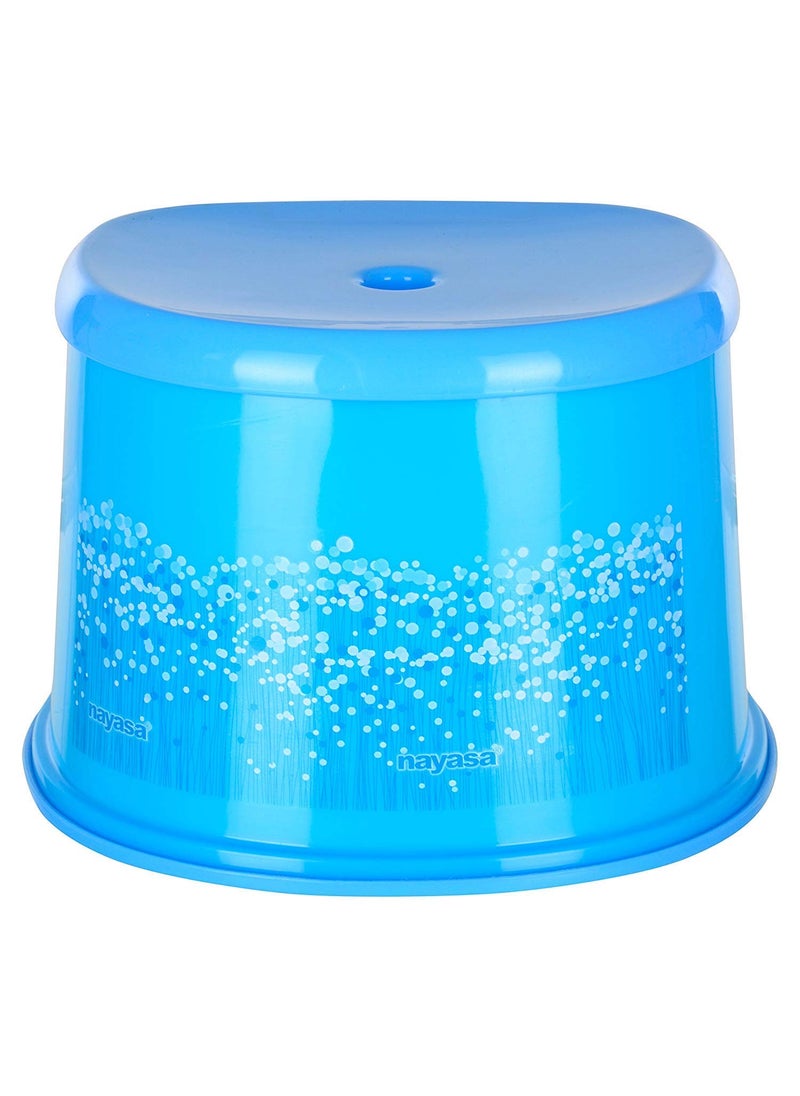 NAYASA Nayasa Funk Plastic Square Deluxe Bathroom Set Bucket 25 L+Mug 1.5 L+Stool (Blue) -3 Pcs  - Image 4