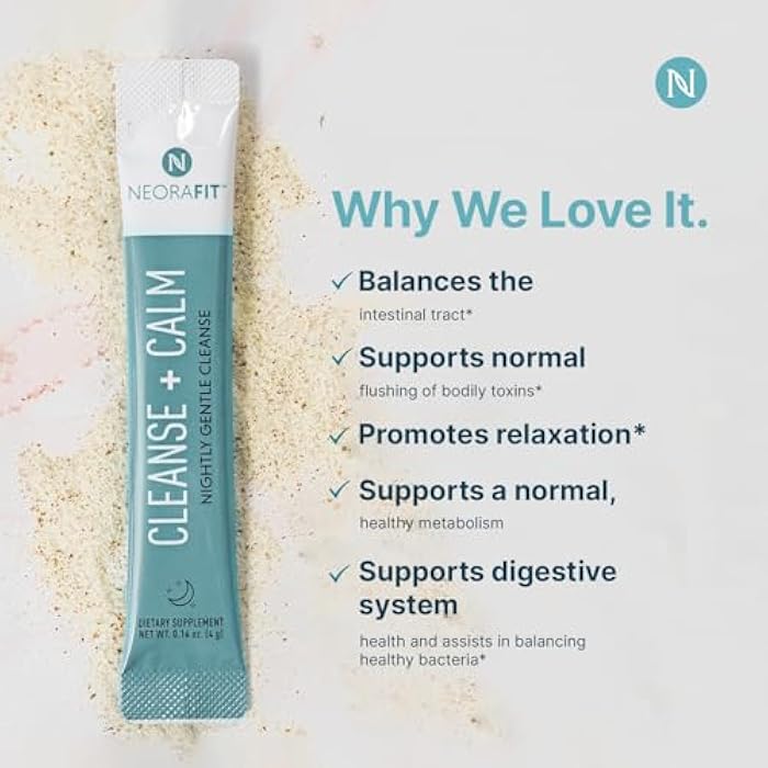 NeoraFit - Cleanse + Calm Nightly Gentle Cleanse Powder - Supports Regularity, Gut Balance, Healthy Elimination, Plant-Based Formula - 30 Packets - Image 4