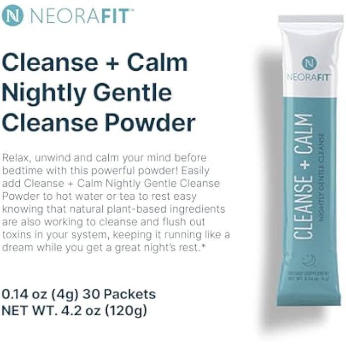 NeoraFit - Cleanse + Calm Nightly Gentle Cleanse Powder - Supports Regularity, Gut Balance, Healthy Elimination, Plant-Based Formula - 30 Packets - Image 3