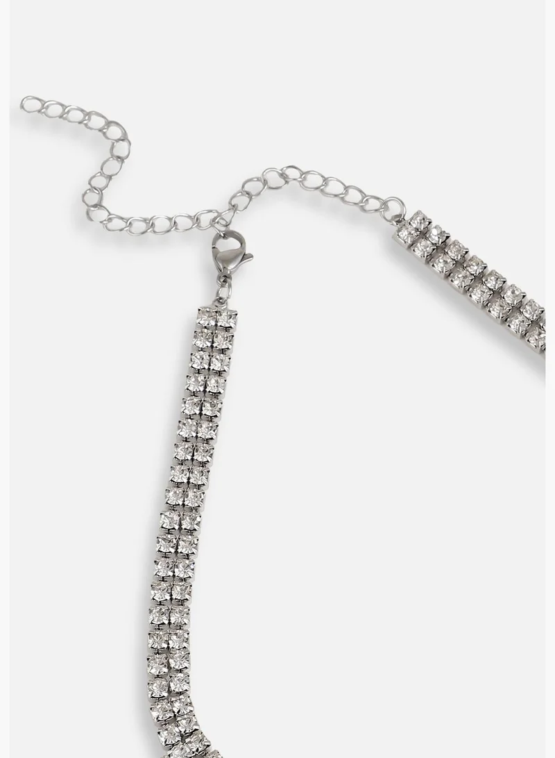 SOHI Silver Plated Pearls Party Necklace For Women