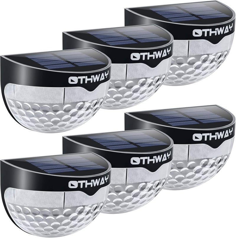 OTHWAY Solar Fence Post Lights Wall Mount Decorative Deck Lighting (Black, 6 Packs) - Image 1