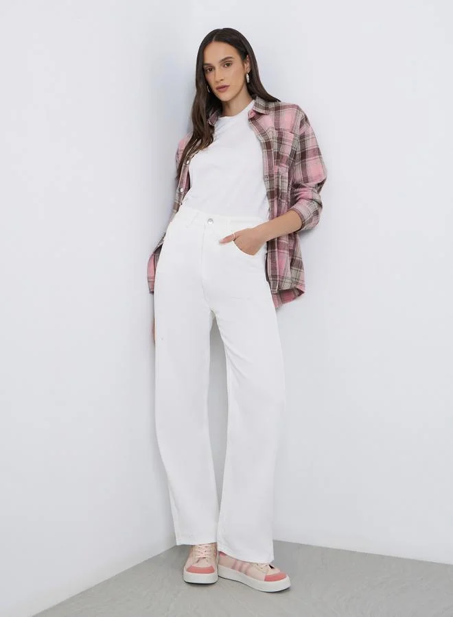 Styli Styli High Rise Wide Leg Jeans